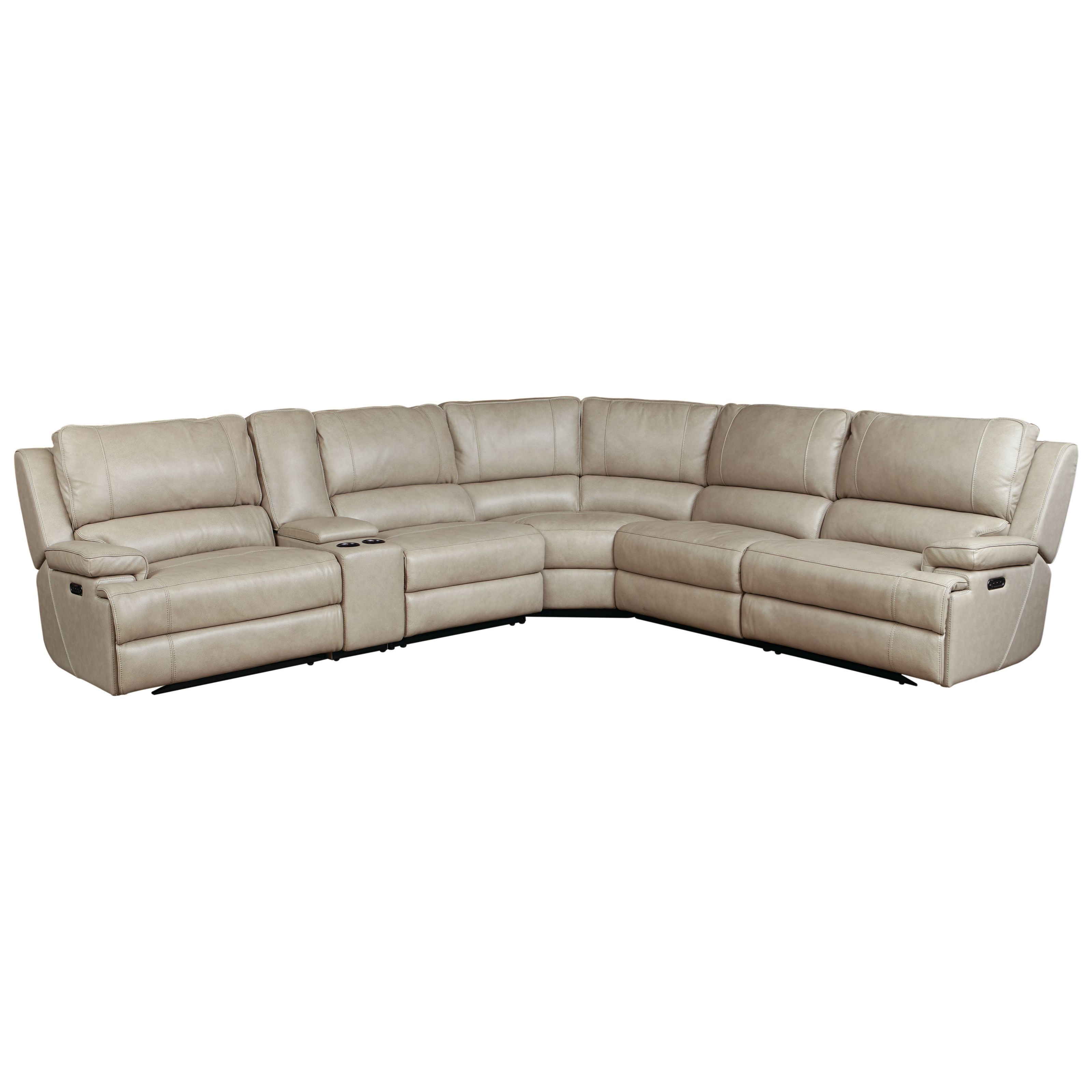 Bassett Parker Club Level Contemporary Power Reclining Sectional Sofa with LayFlat Recline